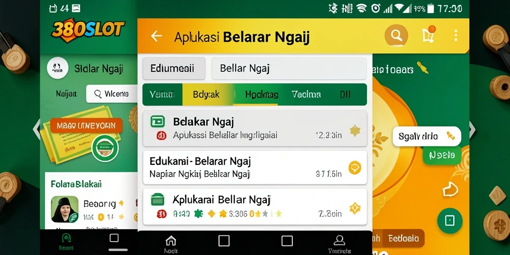 Tampilan antarmuka yang menarik dari aplikasi 380SLOT untuk belajar ngaji.