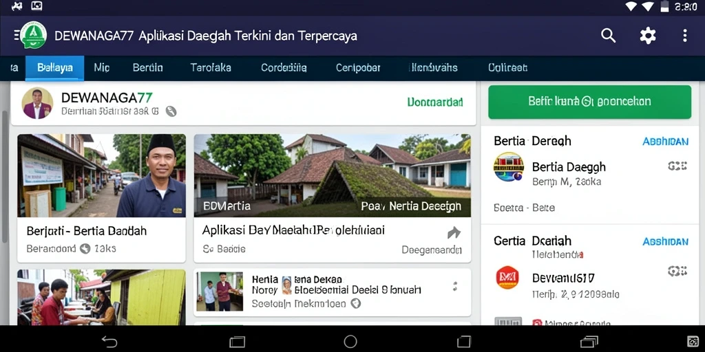 Tampilan antarmuka DEWANAGA77 dengan berita terkini dan kategori yang jelas.