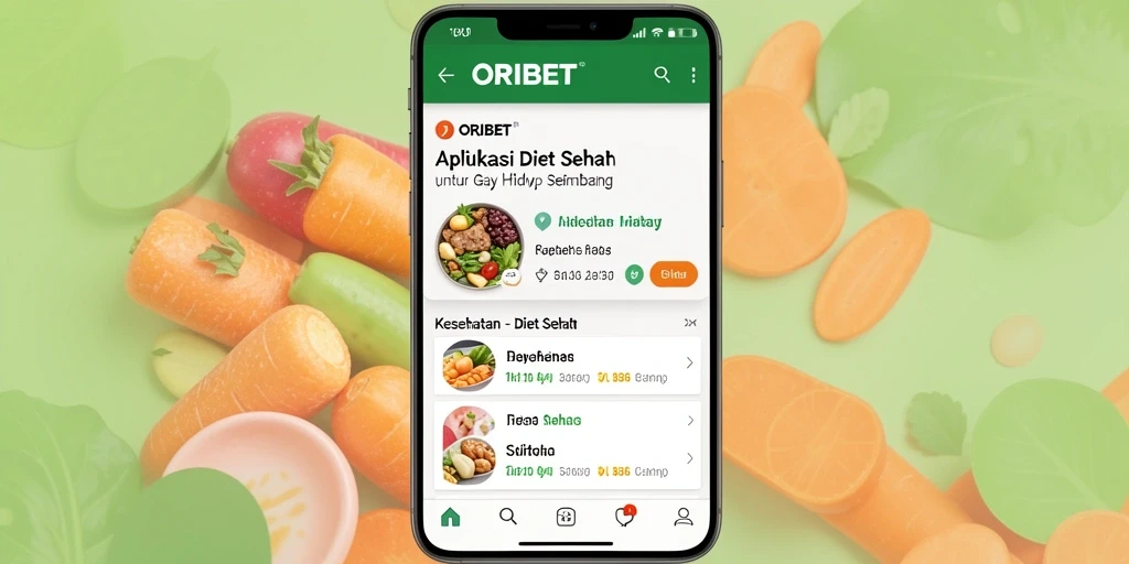 Tampilan antarmuka pengguna ORIBET yang intuitif untuk Diet Sehat.