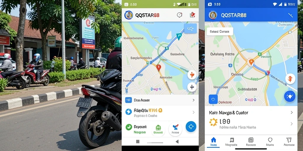 Tampilan antarmuka aplikasi Navigasi Motor QQSTAR88 yang intuitif.