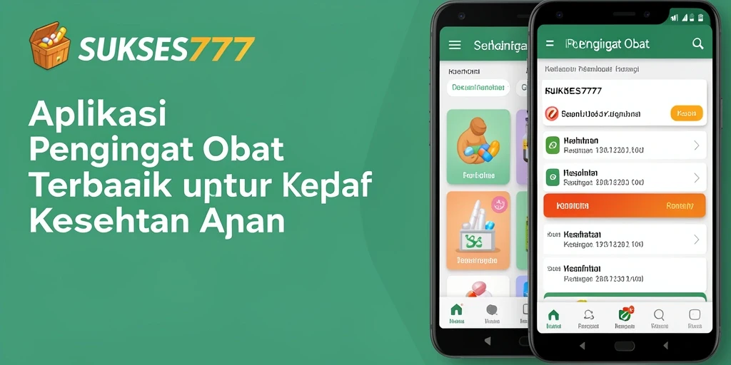 Antarmuka pengguna SUKSES777 dengan fitur Pengingat Obat yang bermanfaat.
