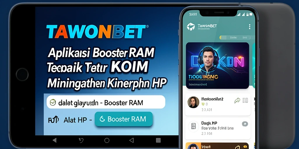 Tampilan antarmuka aplikasi TAWONBET untuk Booster RAM yang sederhana dan efektif.