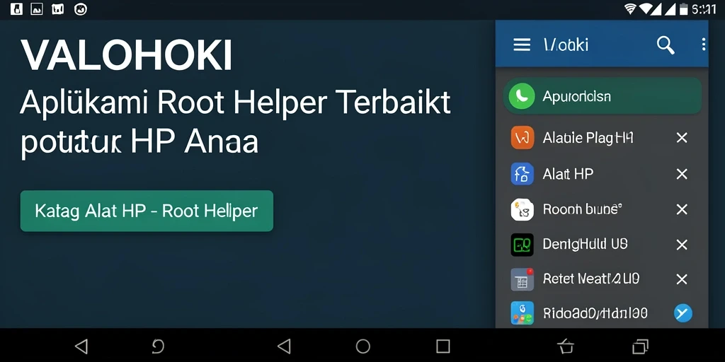 Tampilan antarmuka VALOHOKI yang sederhana dan fungsional untuk Root Helper.